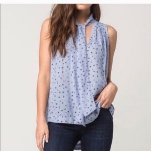 Free People Light Blue Patterned Blouse